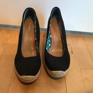 Merona Black espadrilles wedge.